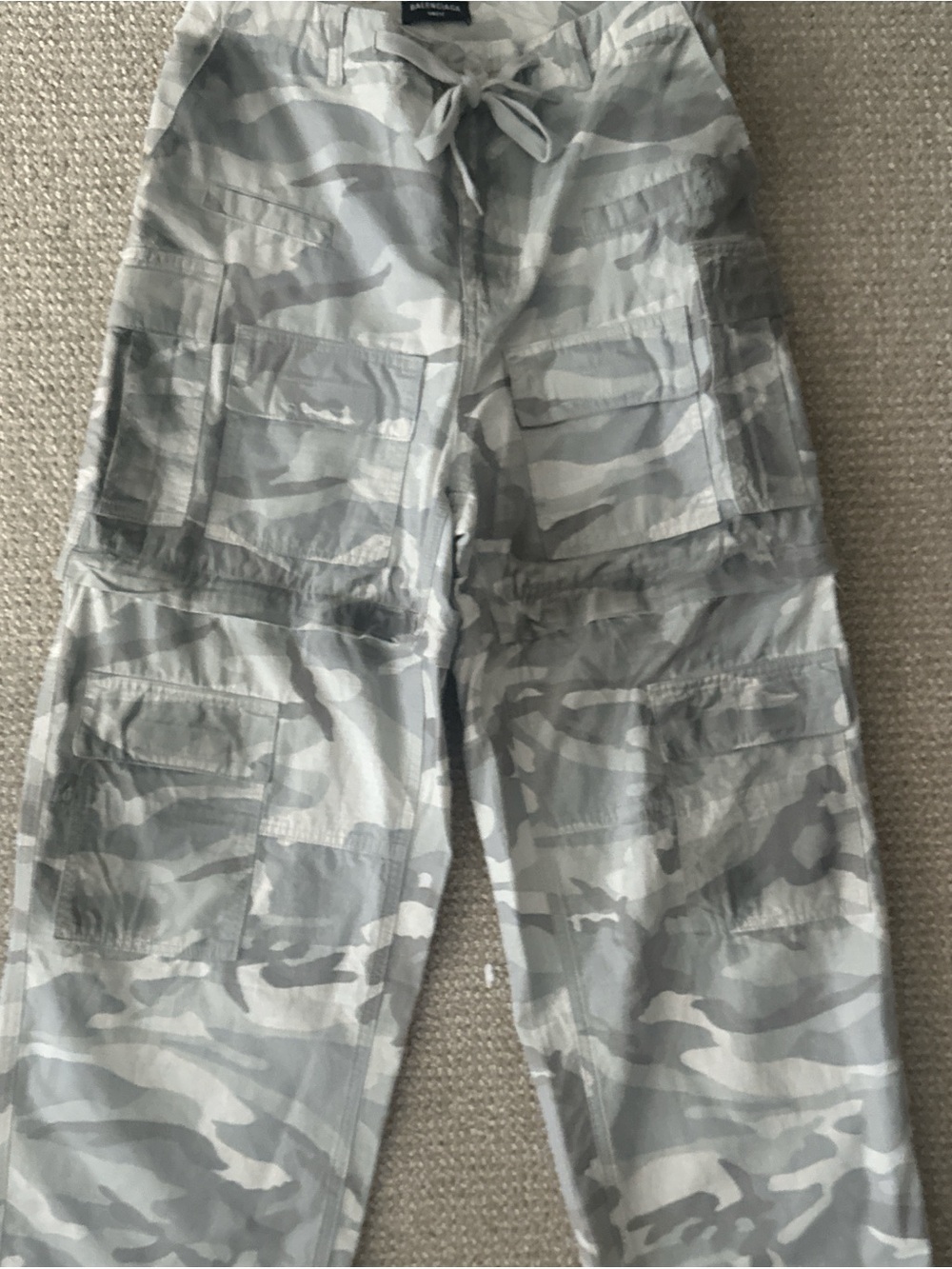 Balenciaga Gray Camouflage Cargo Pants for Kids